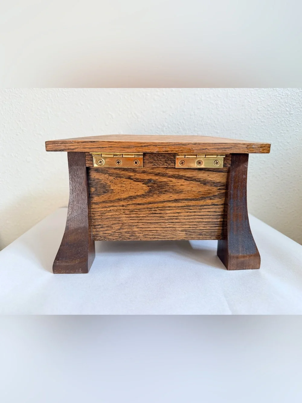 Handcrafted Oak Wood Keepsake Box Rustic Mission Style Storage Box Handmade